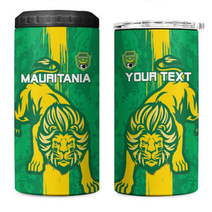 Custom Mauritania Football 4 in 1 Can Cooler Tumbler Go Lions of Chinguetti