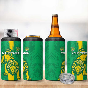 Custom Mauritania Football 4 in 1 Can Cooler Tumbler Go Lions of Chinguetti