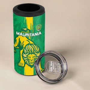 Custom Mauritania Football 4 in 1 Can Cooler Tumbler Go Lions of Chinguetti