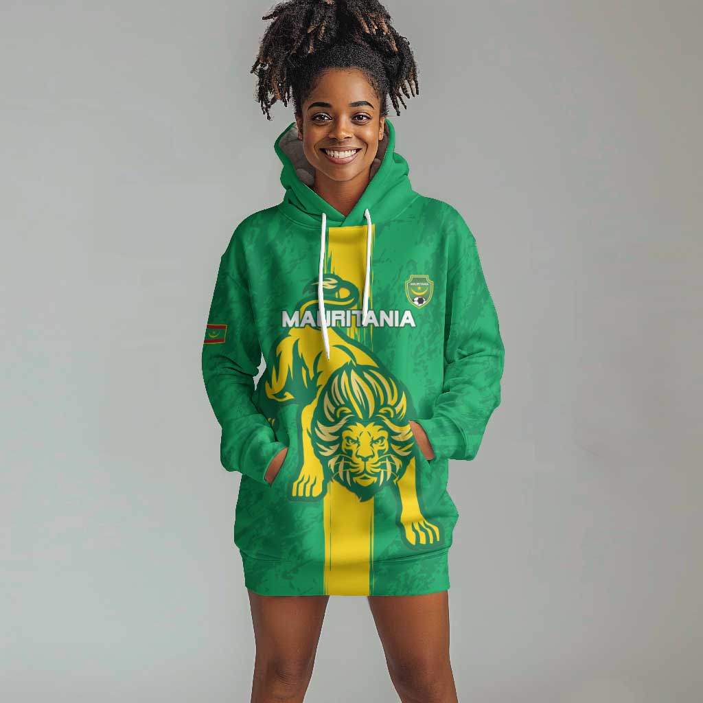 Custom Mauritania Football Hoodie Dress Go Lions of Chinguetti