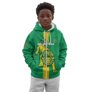 Custom Mauritania Football Kid Hoodie Go Lions of Chinguetti