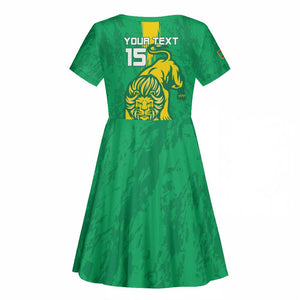 Custom Mauritania Football Kid Short Sleeve Dress Go Lions of Chinguetti