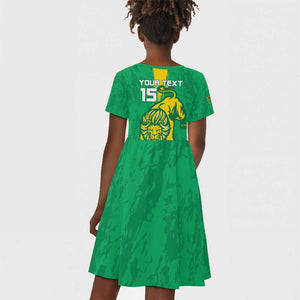 Custom Mauritania Football Kid Short Sleeve Dress Go Lions of Chinguetti