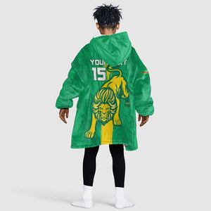 Custom Mauritania Football Kid Wearable Blanket Hoodie Go Lions of Chinguetti