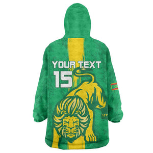 Custom Mauritania Football Kid Wearable Blanket Hoodie Go Lions of Chinguetti