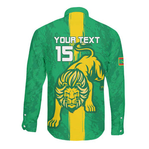 Custom Mauritania Football Long Sleeve Button Shirt Go Lions of Chinguetti