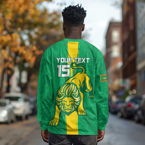 Custom Mauritania Football Long Sleeve Shirt Go Lions of Chinguetti