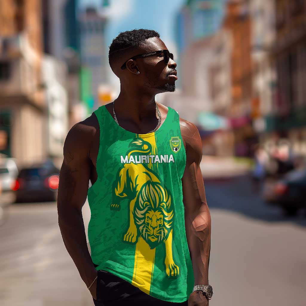 Custom Mauritania Football Men Tank Top Go Lions of Chinguetti