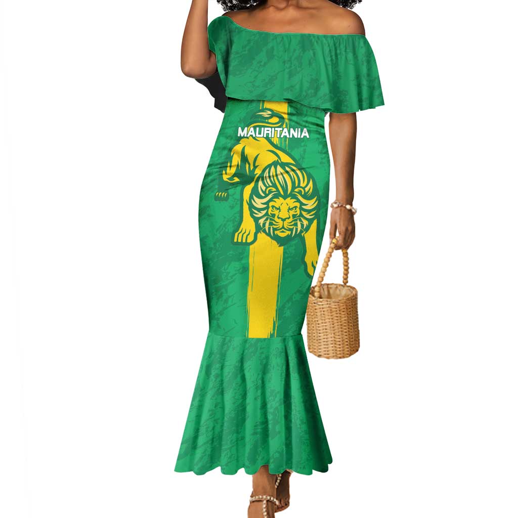 Custom Mauritania Football Mermaid Dress Go Lions of Chinguetti