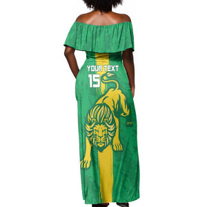 Custom Mauritania Football Off Shoulder Maxi Dress Go Lions of Chinguetti