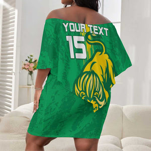 Custom Mauritania Football Off Shoulder Short Dress Go Lions of Chinguetti