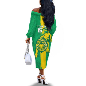 Custom Mauritania Football Off The Shoulder Long Sleeve Dress Go Lions of Chinguetti