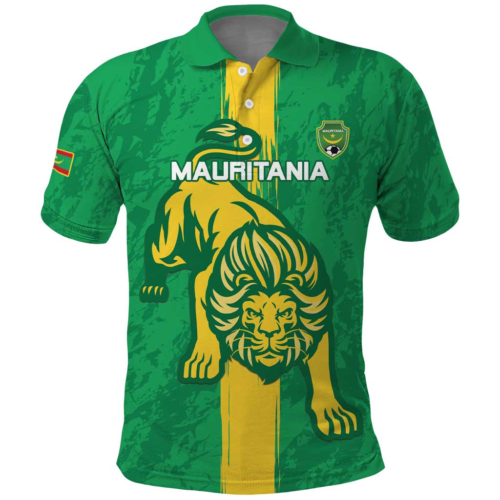 Custom Mauritania Football Polo Shirt Go Lions of Chinguetti