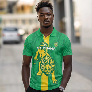 Custom Mauritania Football Polo Shirt Go Lions of Chinguetti