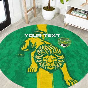 Custom Mauritania Football Round Carpet Go Lions of Chinguetti