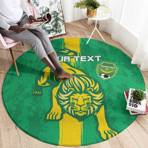 Custom Mauritania Football Round Carpet Go Lions of Chinguetti