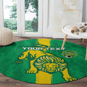 Custom Mauritania Football Round Carpet Go Lions of Chinguetti