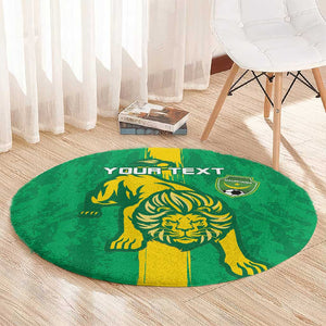 Custom Mauritania Football Round Carpet Go Lions of Chinguetti