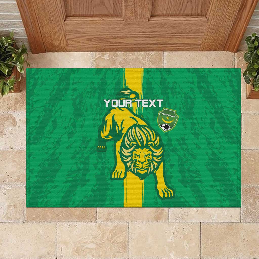 Custom Mauritania Football Rubber Doormat Go Lions of Chinguetti