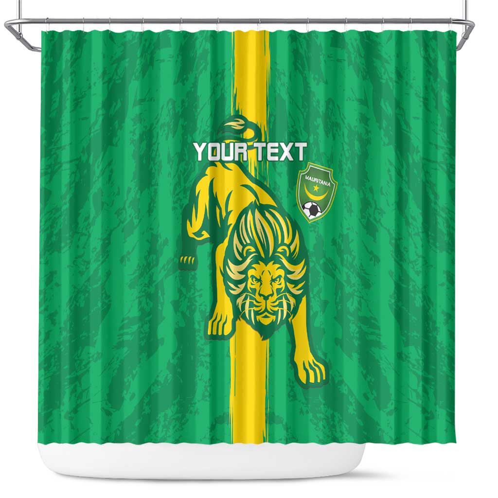 Custom Mauritania Football Shower Curtain Go Lions of Chinguetti