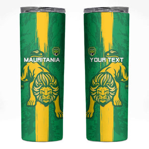 Custom Mauritania Football Skinny Tumbler Go Lions of Chinguetti