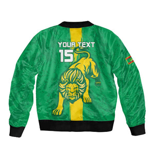 Custom Mauritania Football Sleeve Zip Bomber Jacket Go Lions of Chinguetti