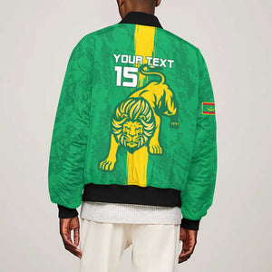 Custom Mauritania Football Sleeve Zip Bomber Jacket Go Lions of Chinguetti