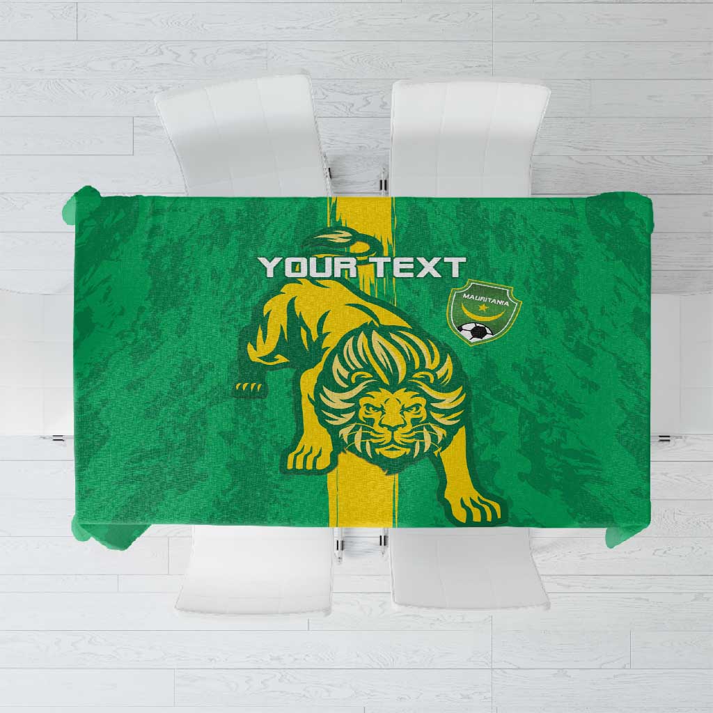 Custom Mauritania Football Tablecloth Go Lions of Chinguetti