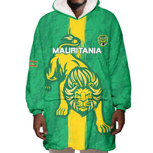 Custom Mauritania Football Wearable Blanket Hoodie Go Lions of Chinguetti