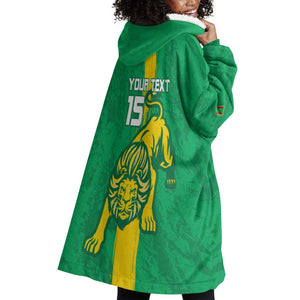 Custom Mauritania Football Wearable Blanket Hoodie Go Lions of Chinguetti