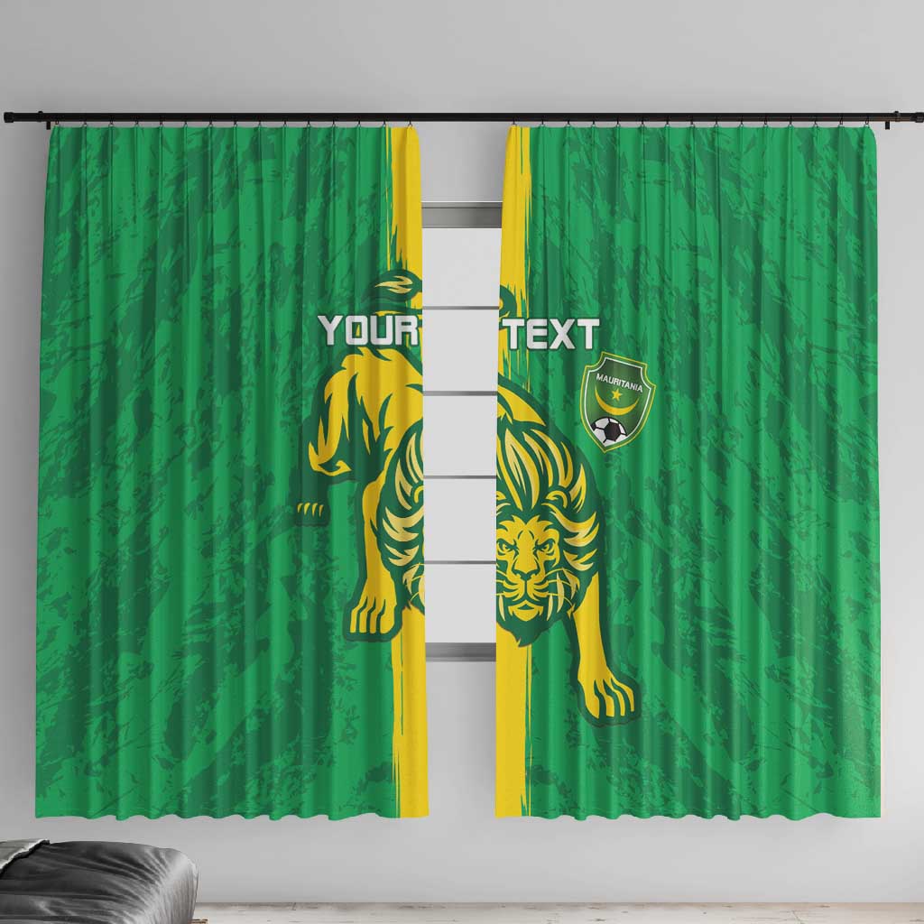 Custom Mauritania Football Window Curtain Go Lions of Chinguetti