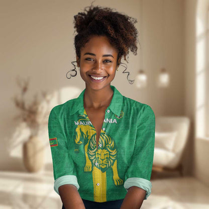 Custom Mauritania Football Women Casual Shirt Go Lions of Chinguetti LT15