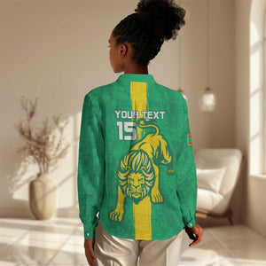 Custom Mauritania Football Women Casual Shirt Go Lions of Chinguetti