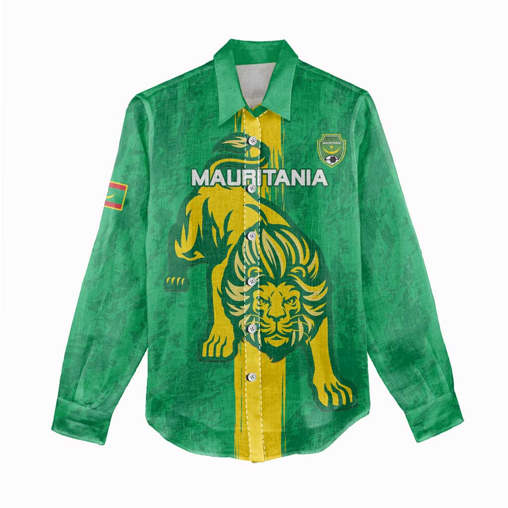 Custom Mauritania Football Women Casual Shirt Go Lions of Chinguetti LT15