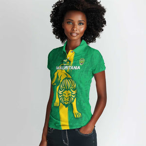 Custom Mauritania Football Women Polo Shirt Go Lions of Chinguetti