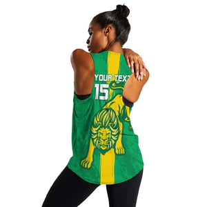 Custom Mauritania Football Women Racerback Tank Go Lions of Chinguetti