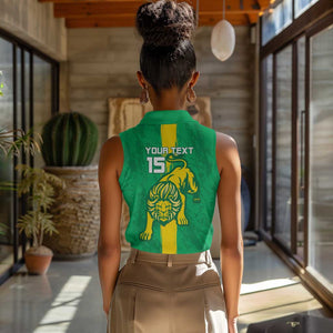 Custom Mauritania Football Women Sleeveless Polo Shirt Go Lions of Chinguetti