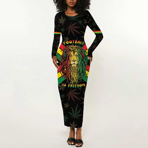Legend Reggae Marley Football Long Sleeve Bodycon Dress Rasta Lion