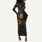 Legend Reggae Marley Football Long Sleeve Bodycon Dress Rasta Lion