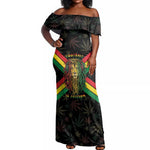Legend Reggae Marley Football Off Shoulder Maxi Dress Rasta Lion