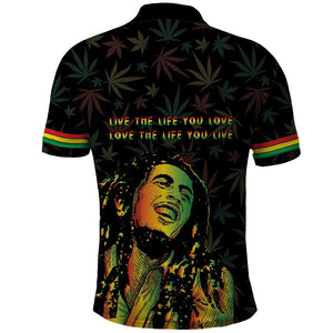 Legend Reggae Marley Football Polo Shirt Rasta Lion