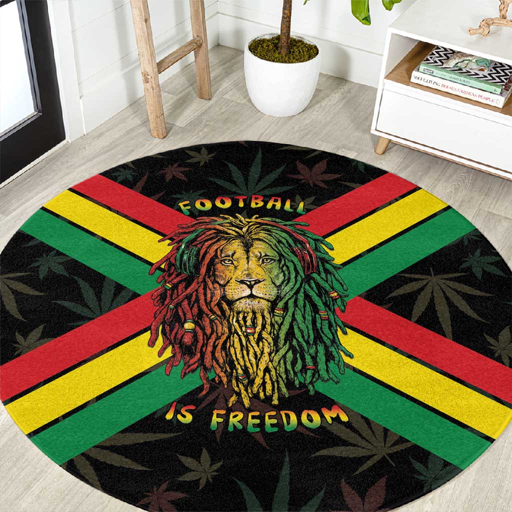 Legend Reggae Marley Football Round Carpet Rasta Lion