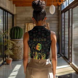Legend Reggae Marley Football Women Sleeveless Polo Shirt Rasta Lion