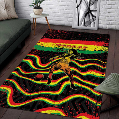 Reggae Legend Bob Football Area Rug Grunge Style