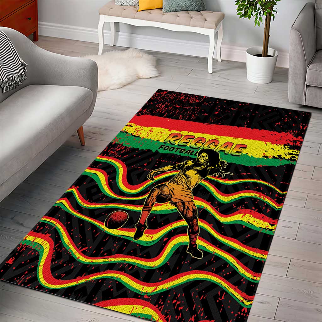 Reggae Legend Bob Football Area Rug Grunge Style