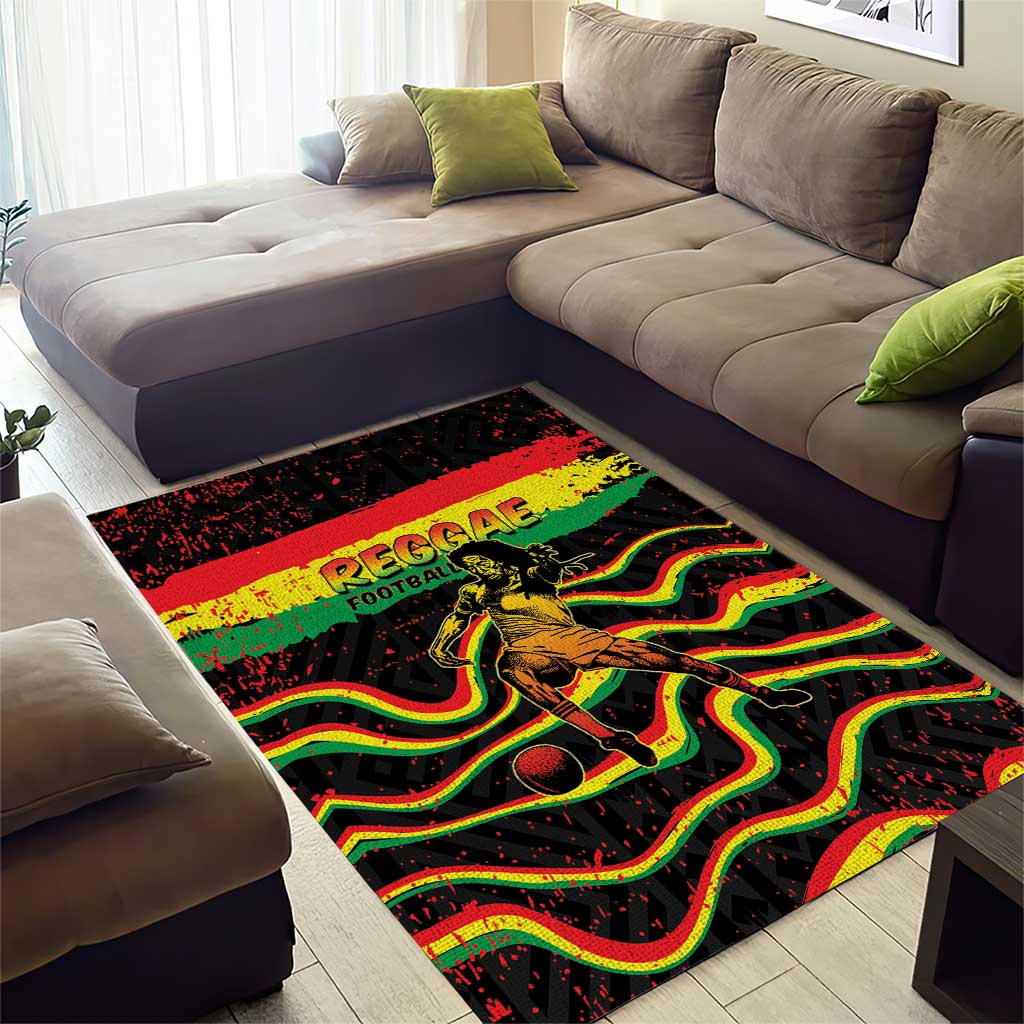 Reggae Legend Bob Football Area Rug Grunge Style