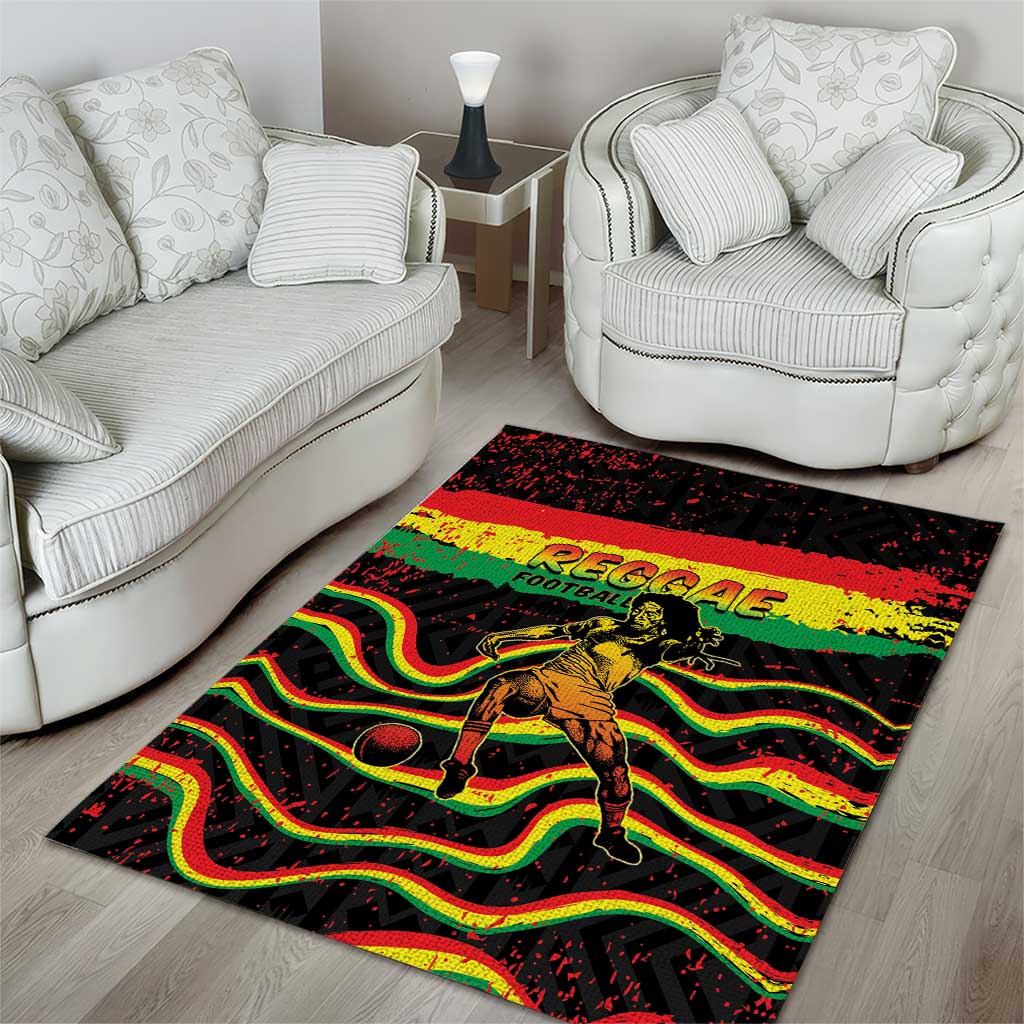 Reggae Legend Bob Football Area Rug Grunge Style