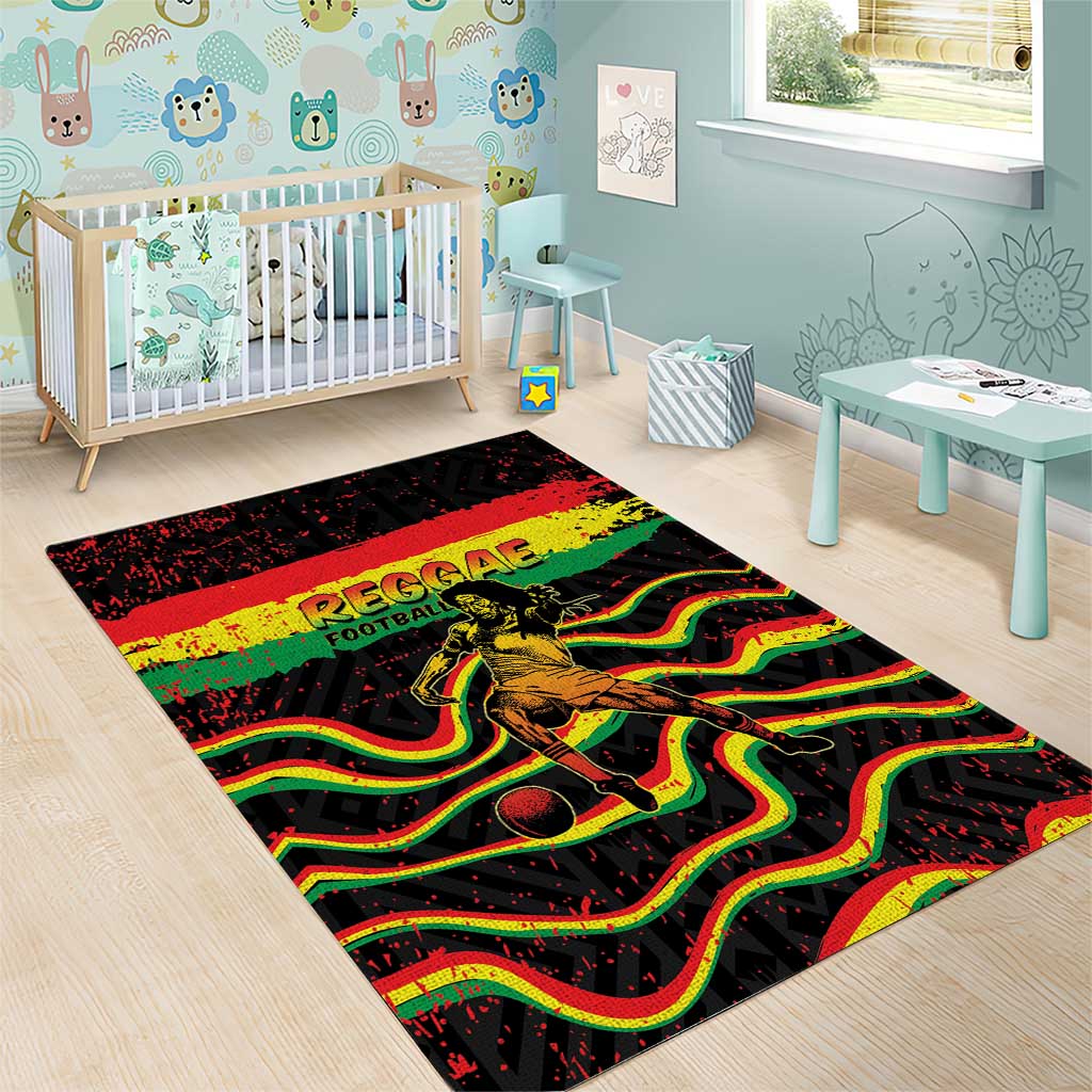 Reggae Legend Bob Football Area Rug Grunge Style