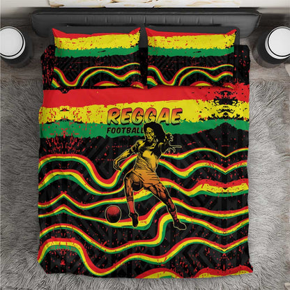 Reggae Legend Bob Football Bedding Set Grunge Style
