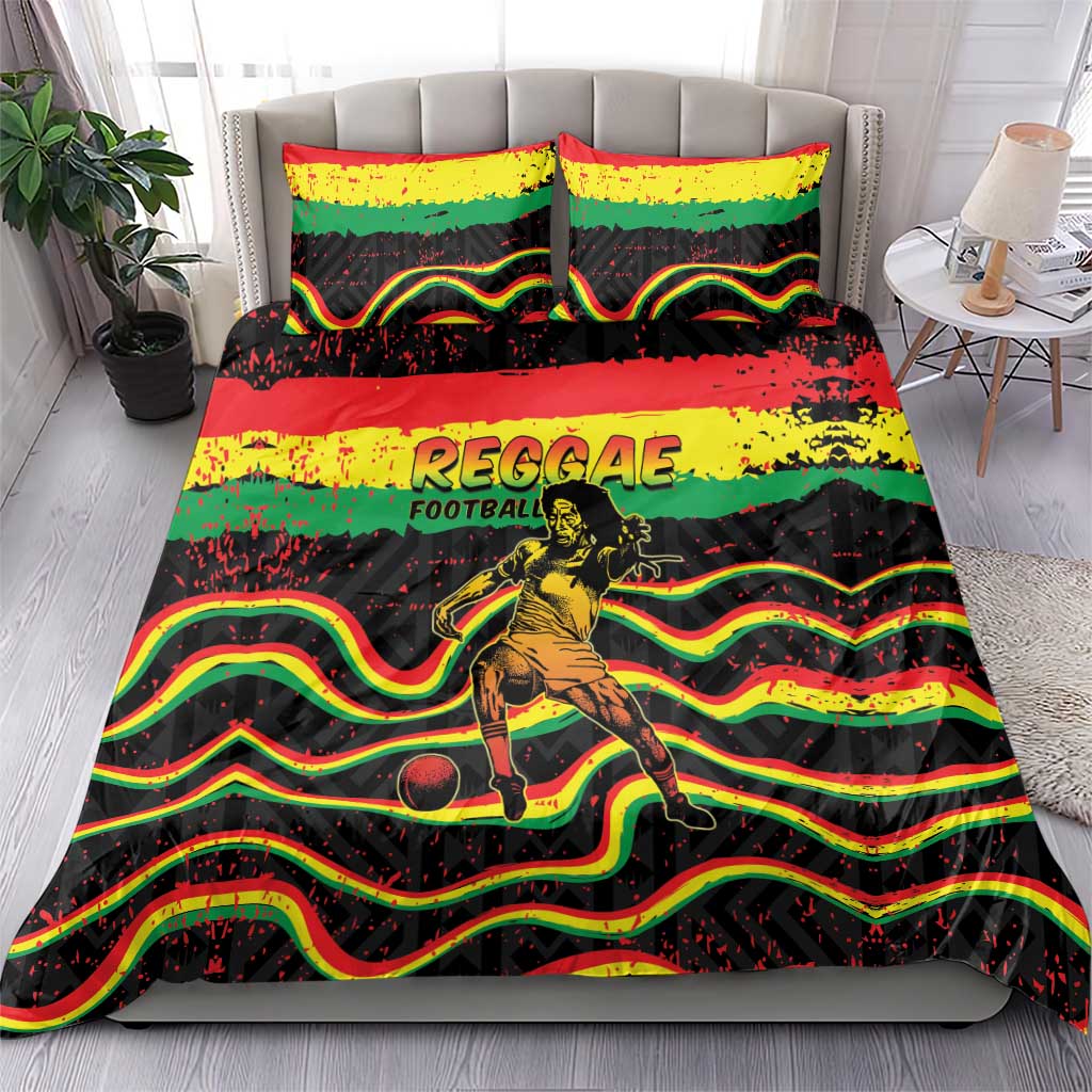Reggae Legend Bob Football Bedding Set Grunge Style